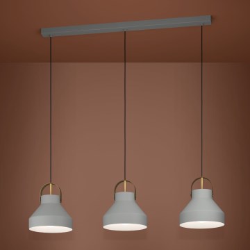 Eglo - Hanglamp aan een koord 3xE27/40W/230V grijs
