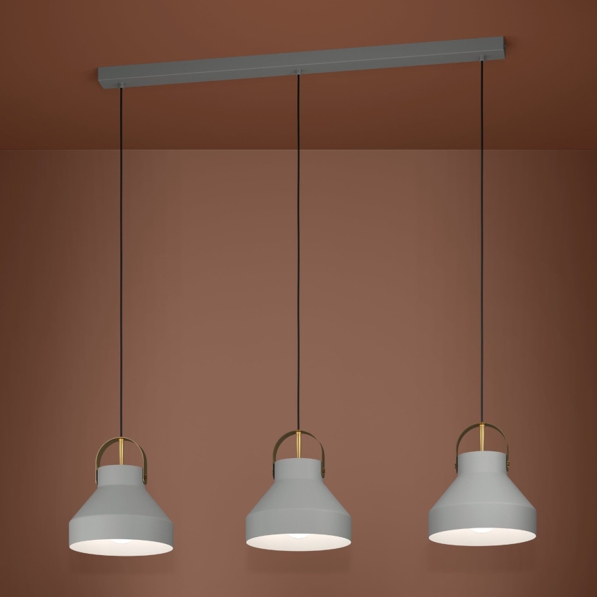 Eglo - Hanglamp aan een koord 3xE27/40W/230V grijs