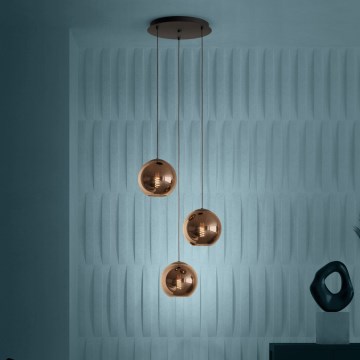 Eglo - Hanglamp aan een koord 3xE27/40W/230V koper