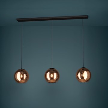 Eglo - Hanglamp aan een koord 3xE27/40W/230V koper