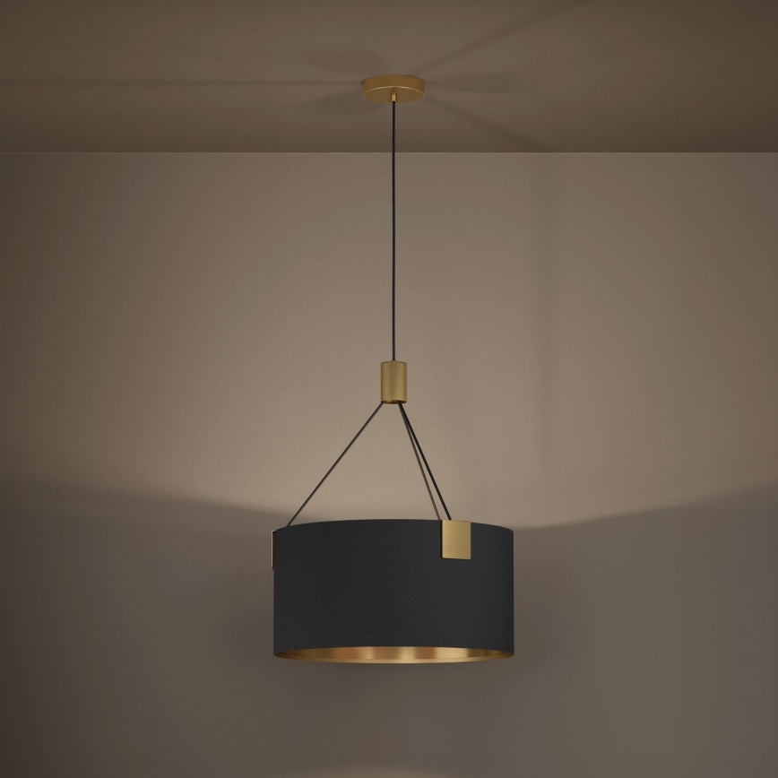 Eglo - Hanglamp aan een koord 3xE27/40W/230V zwart/goud