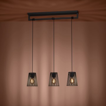Eglo - Hanglamp aan een koord 3xE27/40W/230V zwart