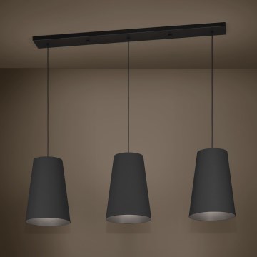 Eglo - Hanglamp aan een koord 3xE27/40W/230V zwart