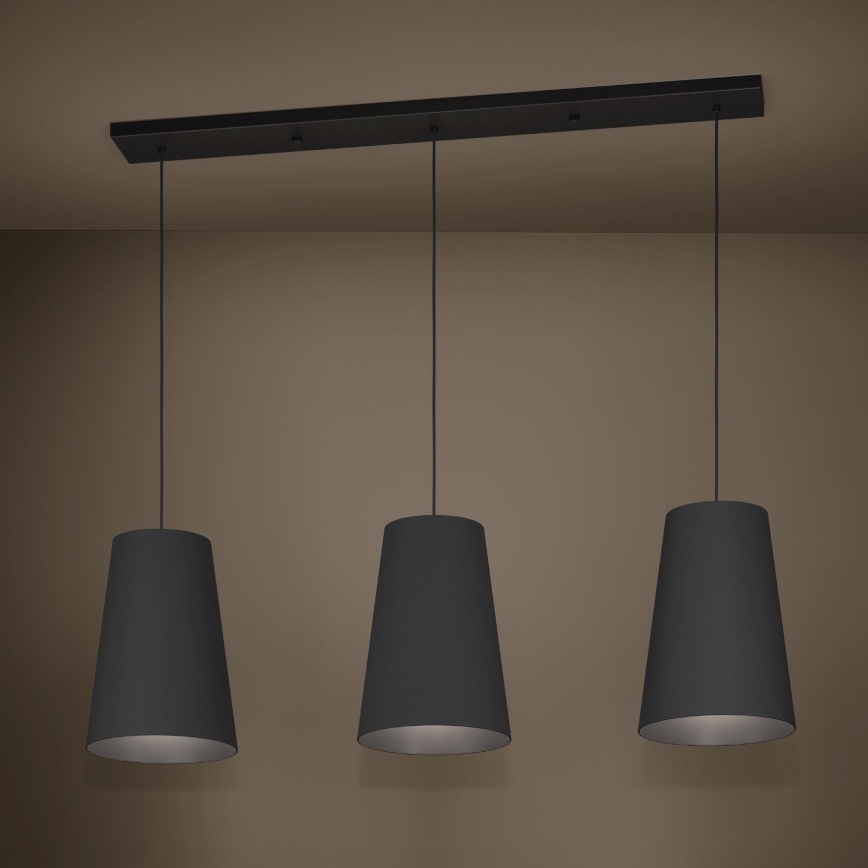 Eglo - Hanglamp aan een koord 3xE27/40W/230V zwart