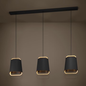 Eglo - Hanglamp aan een koord 3xE27/40W/230V zwart