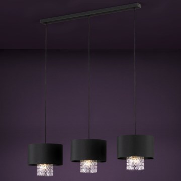 Eglo - Hanglamp aan een koord 3xE27/40W/230V zwart