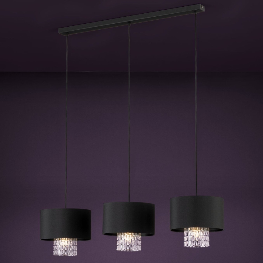 Eglo - Hanglamp aan een koord 3xE27/40W/230V zwart