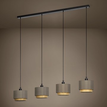 Eglo - Hanglamp aan een koord 4xE27/40W/230V bruin
