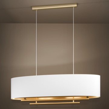 Eglo - Hanglamp aan een koord 4xE27/40W/230V wit/goud