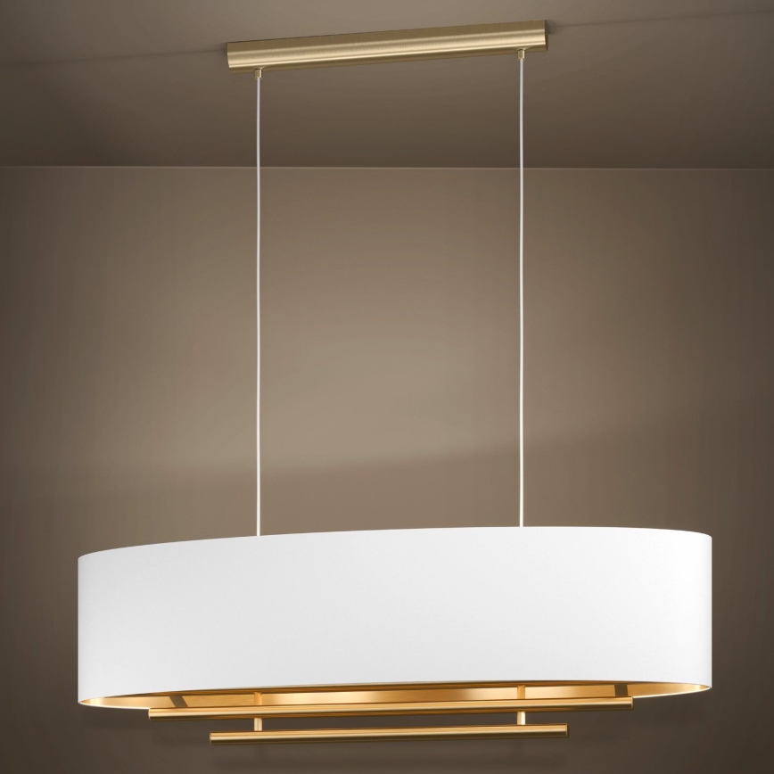 Eglo - Hanglamp aan een koord 4xE27/40W/230V wit/goud