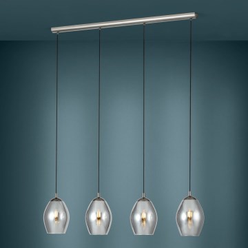 Eglo - Hanglamp aan een koord 4xE27/60W/230V gerookt