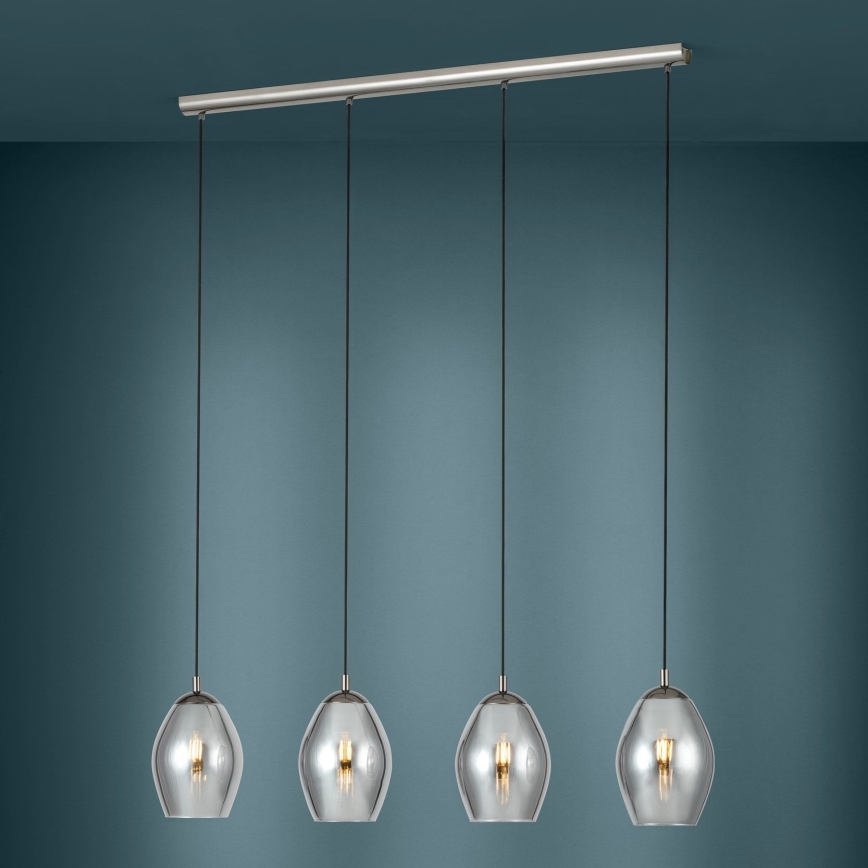Eglo - Hanglamp aan een koord 4xE27/60W/230V gerookt
