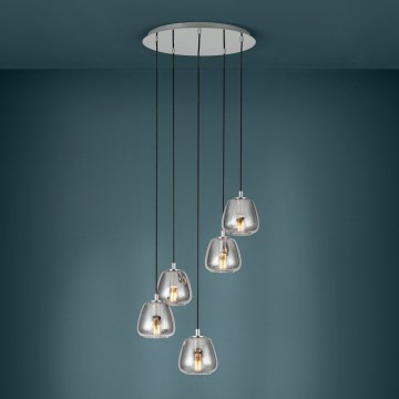 Eglo - Hanglamp aan een koord 5xE27/40W/230V gerookt