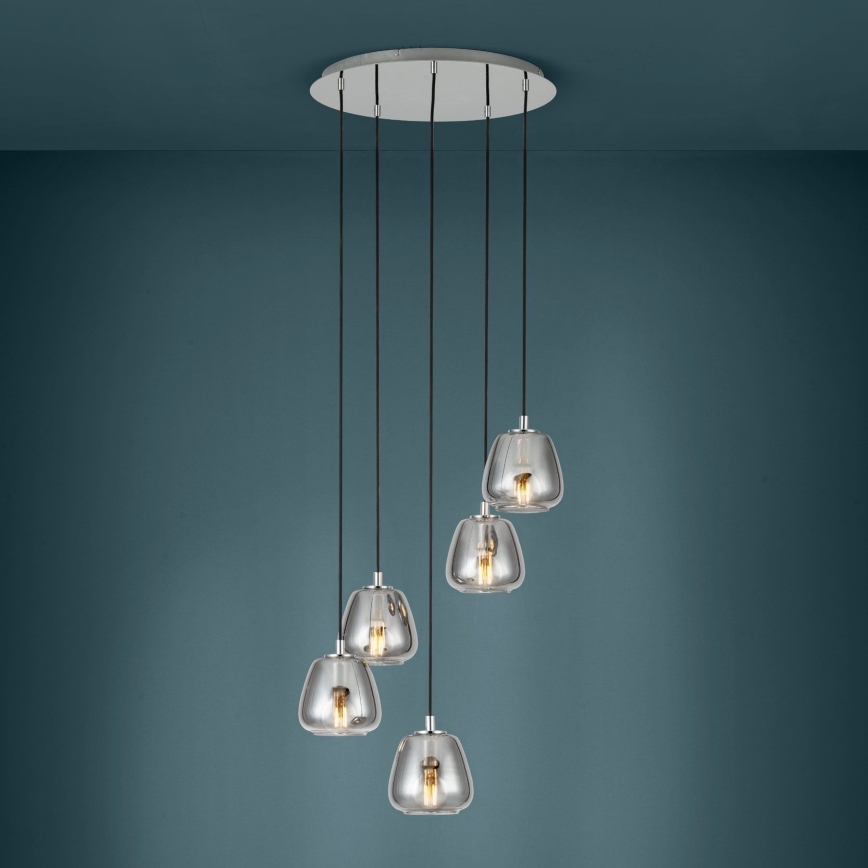 Eglo - Hanglamp aan een koord 5xE27/40W/230V gerookt