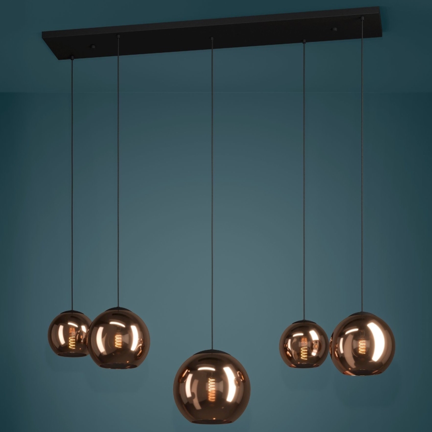 Eglo - Hanglamp aan een koord 5xE27/40W/230V koper
