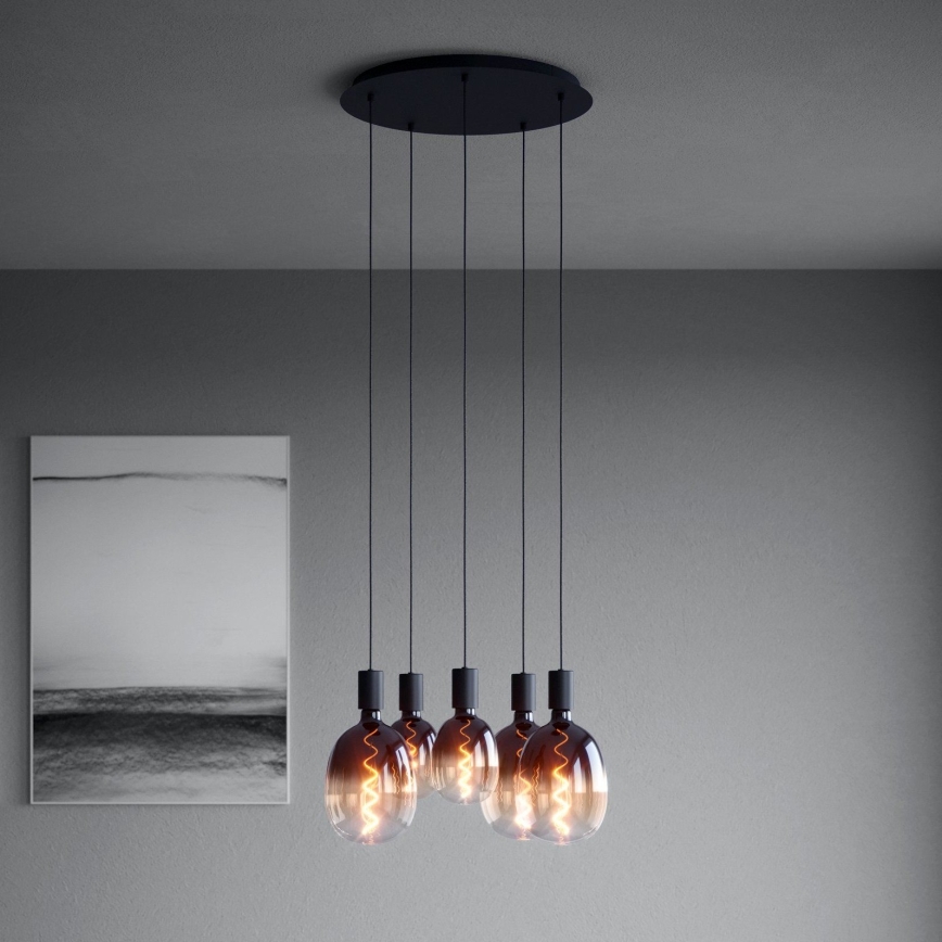 Eglo - Hanglamp aan een koord 5xE27/40W/230V zwart