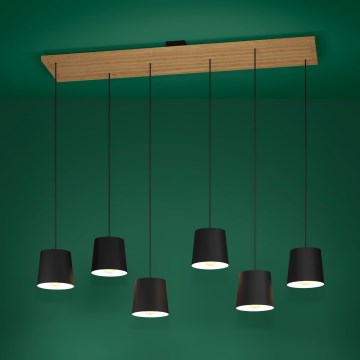 Eglo - Hanglamp aan een koord 6xE27/40W/230V zwart/bruin