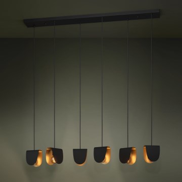 Eglo - Hanglamp aan een koord 6xE27/40W/230V zwart/goud