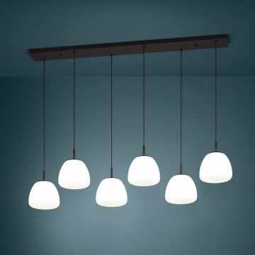 Eglo - Hanglamp aan een koord 6xE27/40W/230V zwart