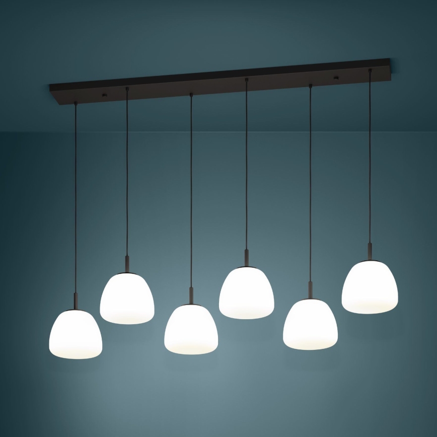 Eglo - Hanglamp aan een koord 6xE27/40W/230V zwart