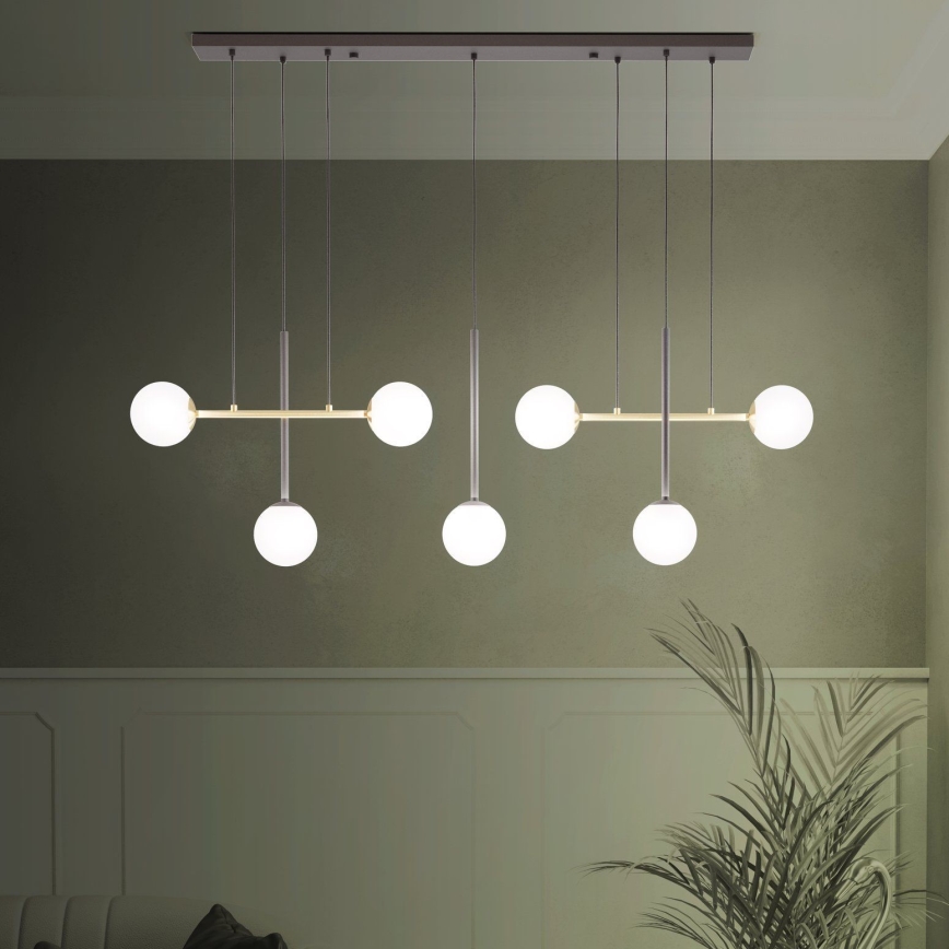 Eglo - Hanglamp aan een koord 7xE14/40W/230V goud/zwart