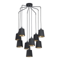 Eglo - Hanglamp aan een koord 9xE27/40W/230V zwart