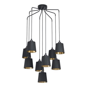 Eglo - Hanglamp aan een koord 9xE27/40W/230V zwart
