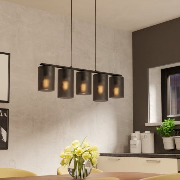 Eglo - Hanglamp aan een koord COLOMERA 5xE27/40W/230V grijs
