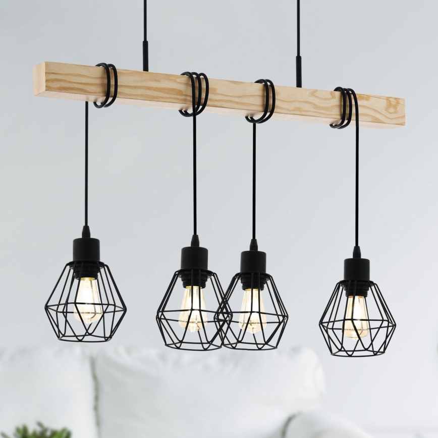 Eglo - Hanglamp aan een koord TOWNSHEND 4xE27/60W/230V