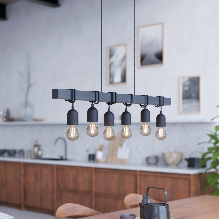 Eglo - Hanglamp aan een koord TOWNSHEND 6xE27/60W/230V