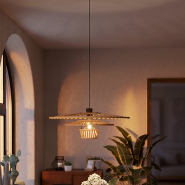 Eglo - Hanglamp aan kabel 1xE27/40W/230V bamboe