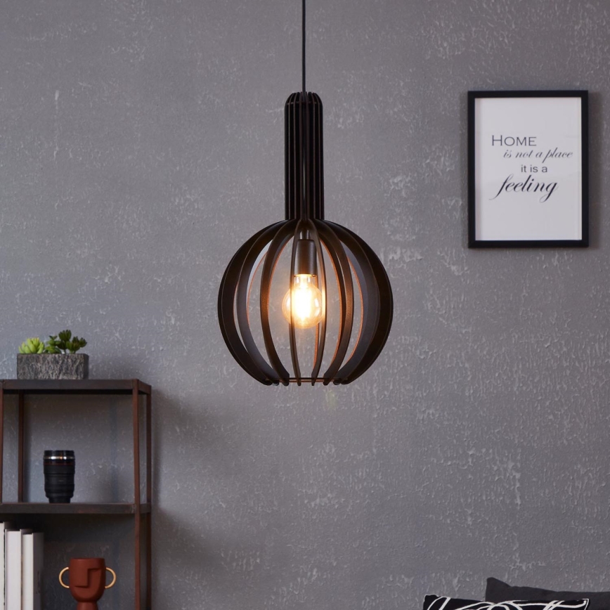 Eglo - Hanglamp aan kabel 1xE27/40W/230V Ø 31 cm zwart