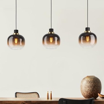 Eglo - Hanglamp aan kabel 3xE27/40W/230V bruin