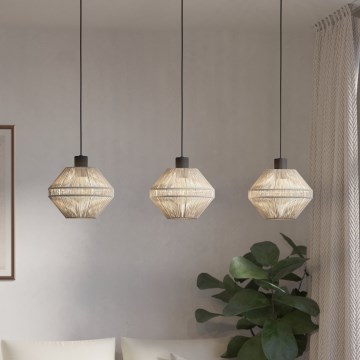 Eglo - Hanglamp aan kabel 3xE27/40W/230V crème