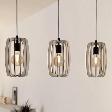 Eglo - Hanglamp aan kabel 3xE27/40W/230V crème