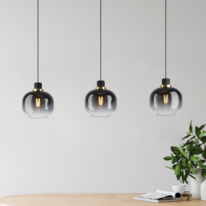 Eglo - Hanglamp aan kabel 3xE27/40W/230V grijs
