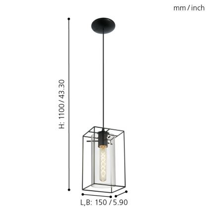 Eglo - Hanglamp LONCINO 1x E27 / 60W / 230V