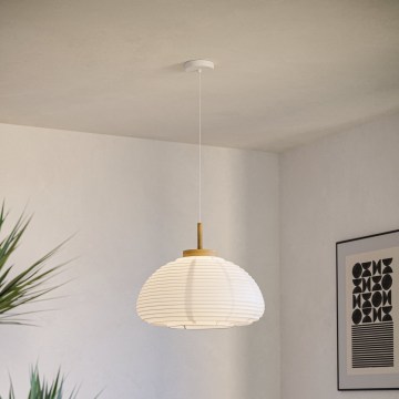 Eglo - Hanglamp met kabel 1xE27/40W/230V Ø 40 cm wit/beige