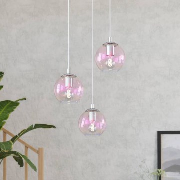 Eglo - Hanglamp met stalen kabel 3xE27/60W/230V glanzend chroom