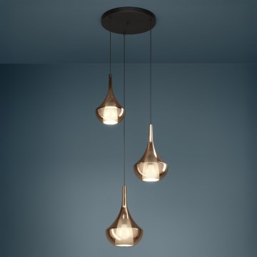 Eglo - Koperen hanglamp met kabel 3xE27/28W/230V