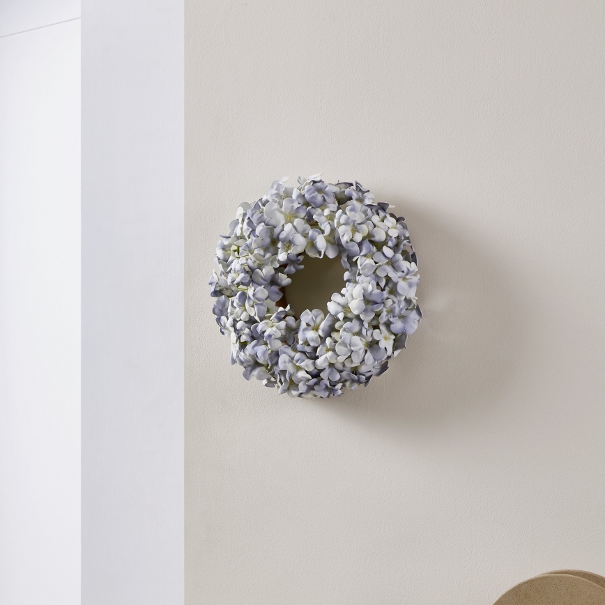 Eglo - Kunstmatige bloemenkrans diameter 35 cm blauw