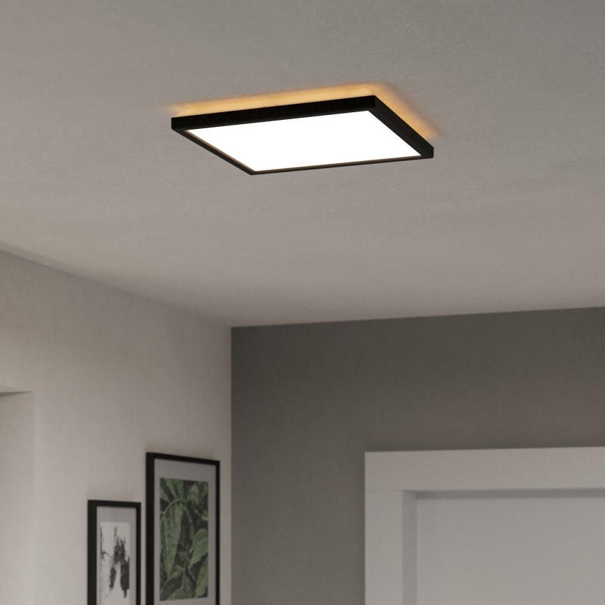Eglo - LED Badkamer plafondlamp LED/13,4W/230V 2700/4000/6500K 29x29 cm IP44 zwart