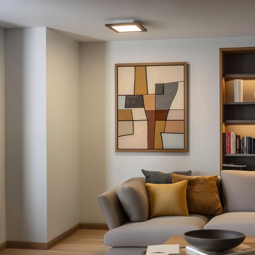 Eglo - LED Bevestigd lichtpaneel SALOBRENA-RW WOOD LED/17W/230V 2700/4000K 34x34 cm bruin
