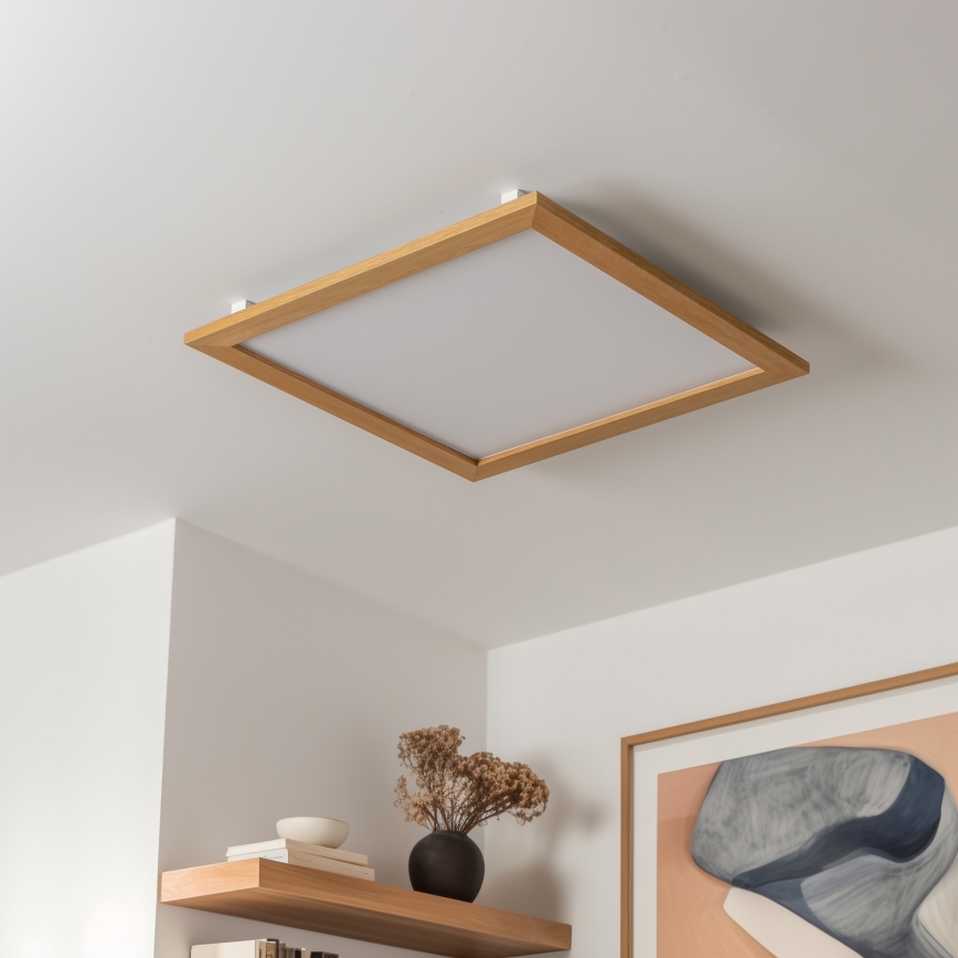 Eglo - LED Bevestigd lichtpaneel SALOBRENA-RW WOOD LED/34W/230V 2700/4000K 64x64 cm bruin