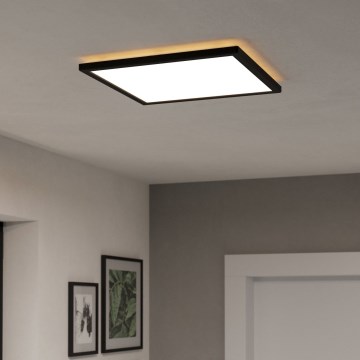 Eglo - LED Dimbare badkamer plafondverlichting LED/17,6W/230V 2700-6500K 39x39 cm IP44 zwart + afstandsbediening