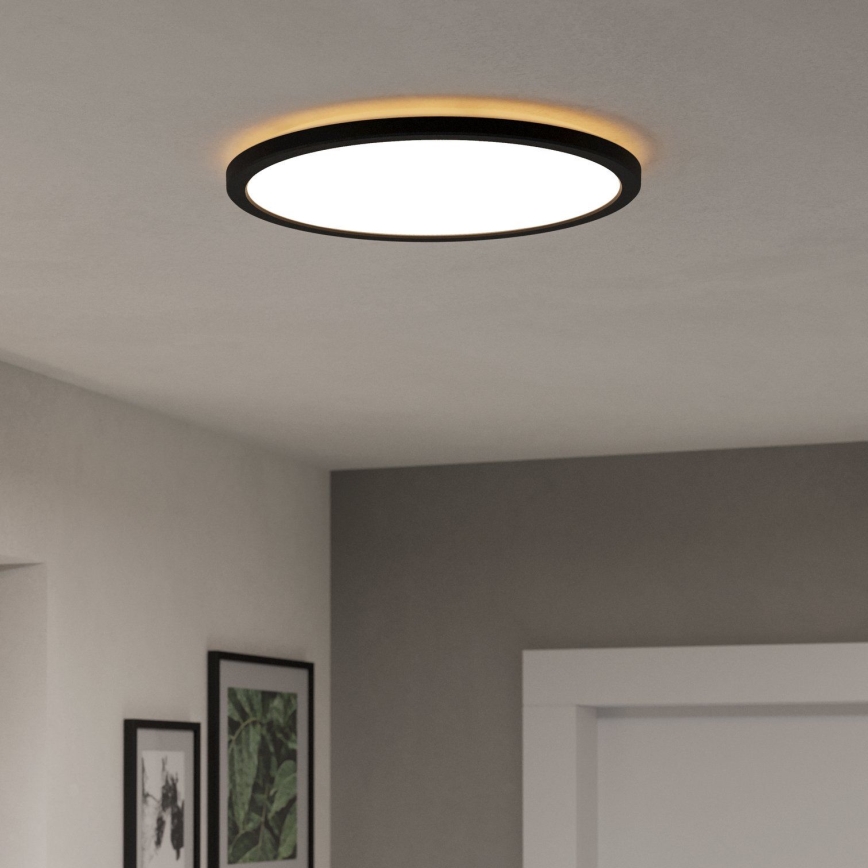 Eglo - LED Dimbare badkamer plafondverlichting LED/18,5W/230V 2700-6500K diameter 38,9 cm IP44 zwart + afstandsbediening