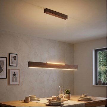 Eglo - LED-dimbare hanglamp aan kabel LED/21W/230V + LED/8,4W walnoot