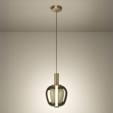 Eglo - LED-dimbare hanglamp aan kabel LED/6W/230V + LED/1,6W 2200-6500K Ø25 cm goudkleurig