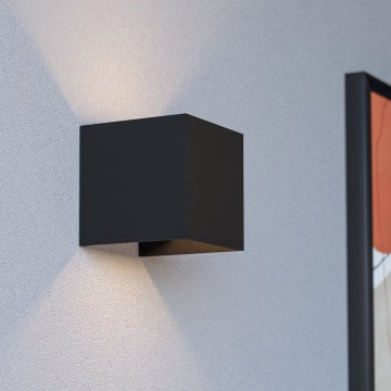 Eglo - LED-dimbare oplaadbare buitenwandlamp met bewegings- en schemersensor LED/2,2W/5V IP44 zwart