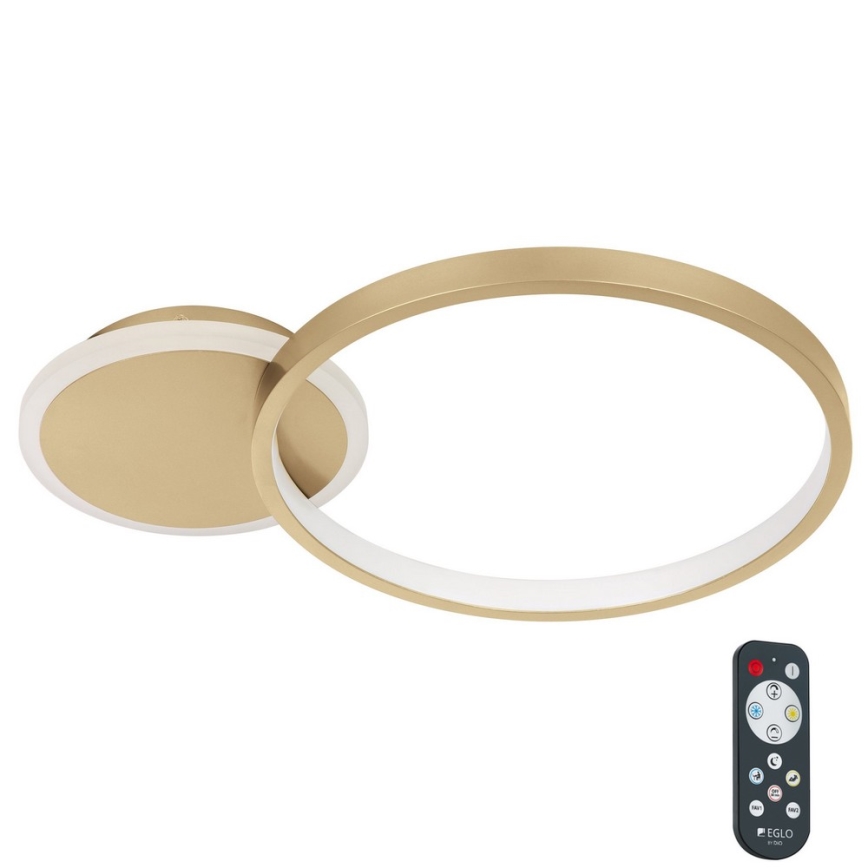 Eglo - LED Dimbare plafondlamp LED/15W/230V goud + afstandsbediening